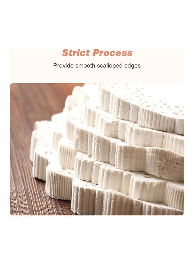 NIBEMINENT Disposable Decorative Round Paper Tableware Decoration For Cake Dessert 150 Pieces White 13.5*2*13.5cm - Image 3