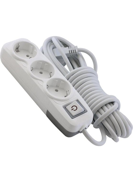 cvs Group Socket 3-Gang Switched Grounded 2 Meter Portable Extension Cable Çeg 