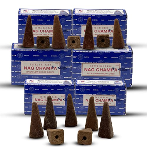 TRUMIRI Nag Champa Backflow Incense Cones for Waterfall Aromatic Smoke Fountain Haze Falls and Mat Bundle - Pack of 6 - Image 2