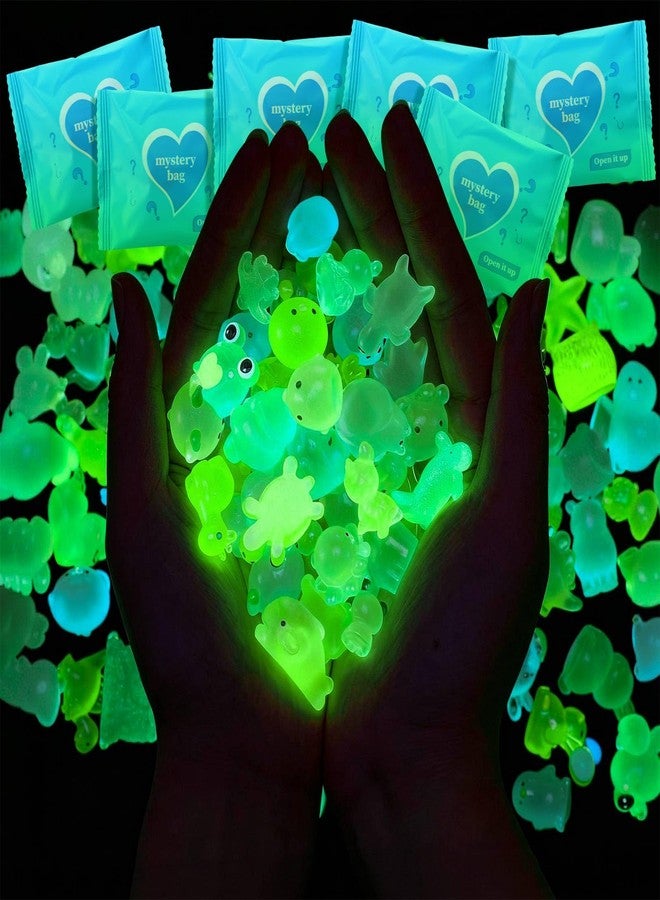 RoundFunny 100 Pcs Mini Glow in The Dark Animal Resin Figures Resin Blind Bag Set, Luminous Farm Ocean Miniatures for Fairy Garden Decor, Random Designs - Image 2