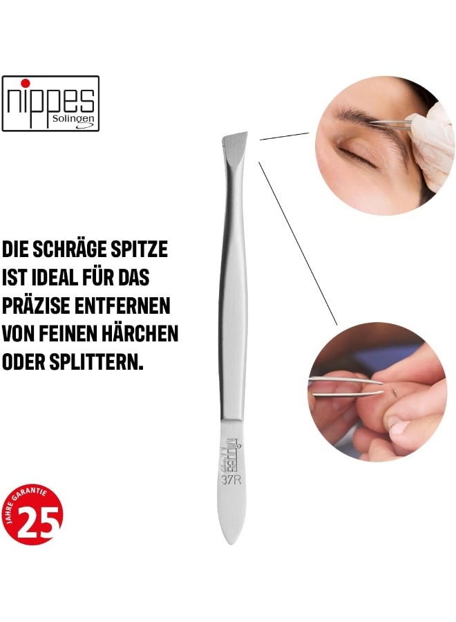 nippes Solingen Tweezer Stainless Steel Slanted 37Sr | For Eyebrow Shaping & Fine Hair Removal | Comfortable To Use & Handy - Image 2