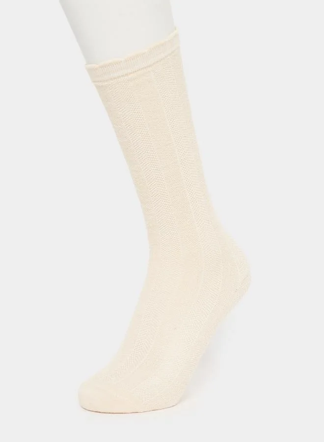 Styli Solid Pair Calf Length Socks