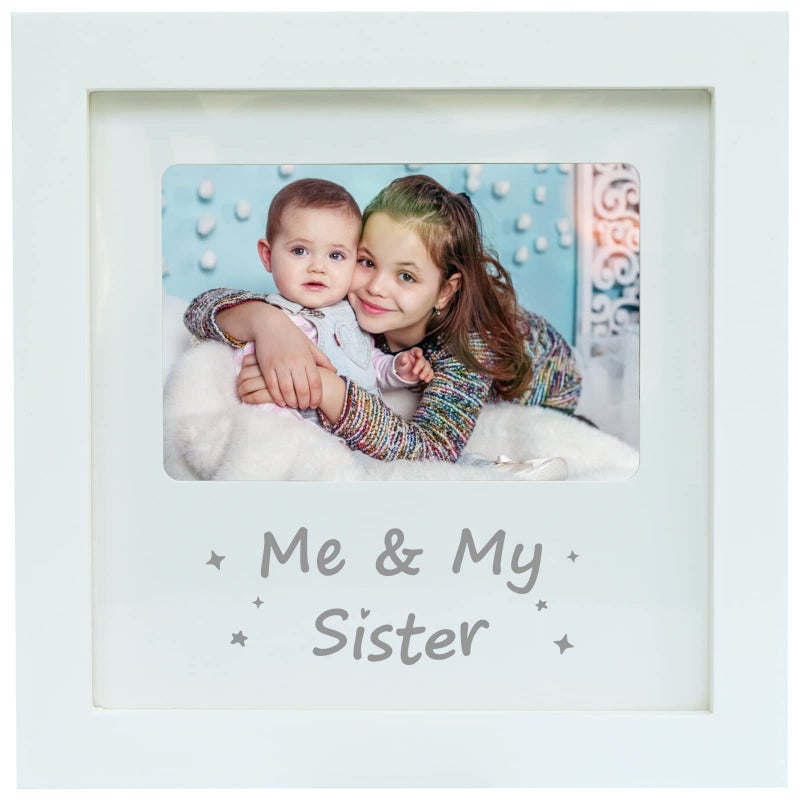 HAMUIERS Me and My Sister Picture Frame, Sibling Gifts, Little or Big Sister Gift, Gender Neutral Baby Keepsake Frame, Nursery DÃ©cor, White - Image 1