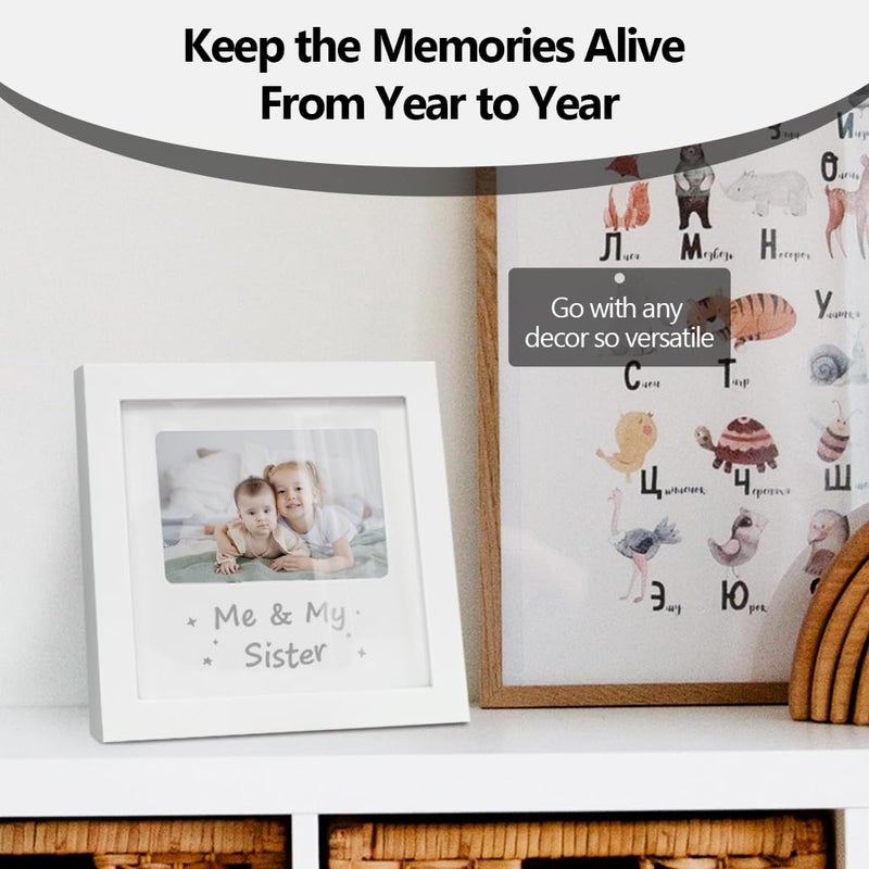 HAMUIERS Me and My Sister Picture Frame, Sibling Gifts, Little or Big Sister Gift, Gender Neutral Baby Keepsake Frame, Nursery DÃ©cor, White - Image 5