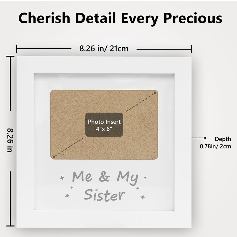 HAMUIERS Me and My Sister Picture Frame, Sibling Gifts, Little or Big Sister Gift, Gender Neutral Baby Keepsake Frame, Nursery DÃ©cor, White - Image 2