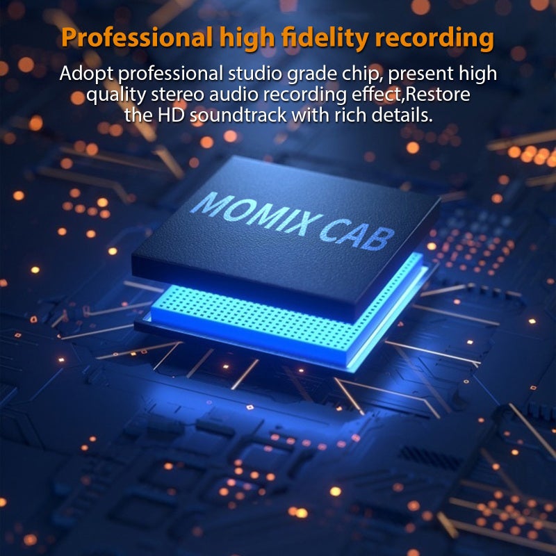Mini Sound Card 6.4x2.9x2cm Black Studio-Grade Chip - Compact Portable Design Live Streaming Audio Interface for Professional Recording - Image 5