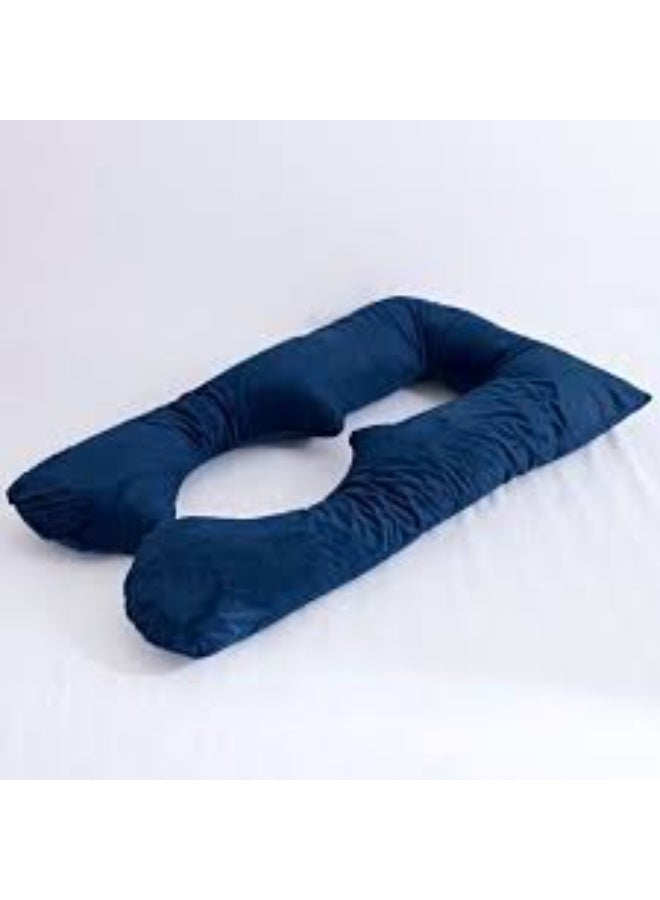 Pregnancy Pillows for Sleeping, U Shaped Full Body Removable Velvet Cover - Support for Back, Legs, Belly, HIPS for Pregnant Women, Navy Blue - Image 3