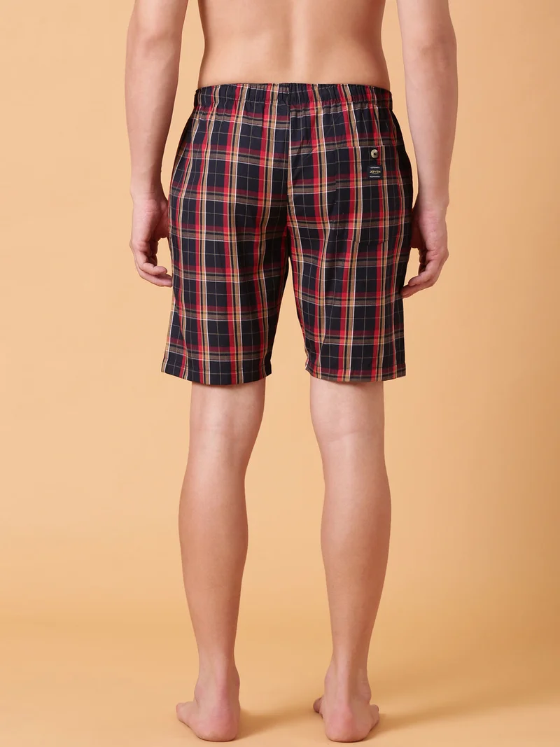 Joven JOVEN Men Checked Cotton Lounge Shorts