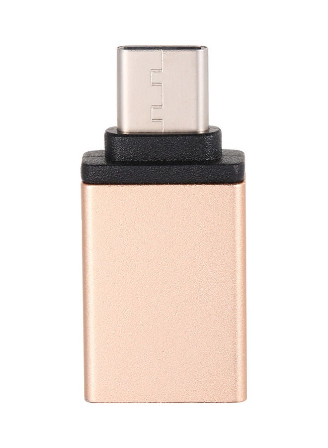NIBEMINENT USB Type-C Male To 3.0 Female OTG Adapter Gold - Image 1