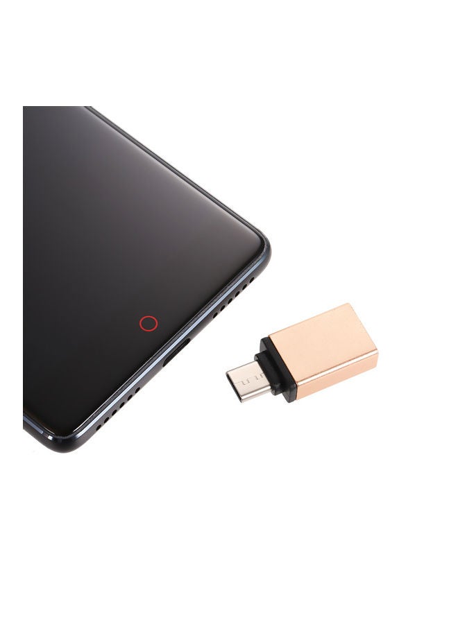 NIBEMINENT USB Type-C Male To 3.0 Female OTG Adapter Gold - Image 4
