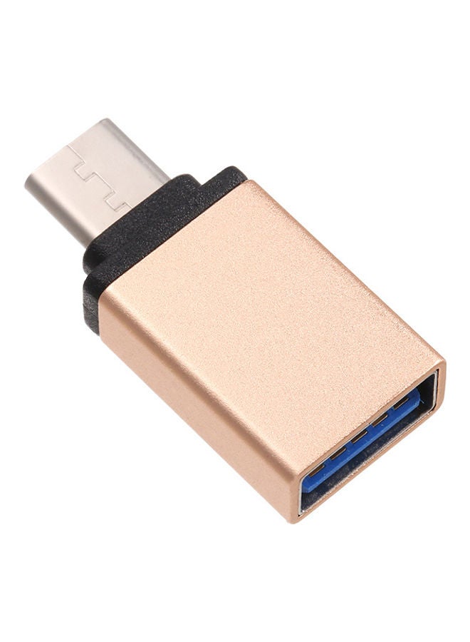 NIBEMINENT USB Type-C Male To 3.0 Female OTG Adapter Gold - Image 2