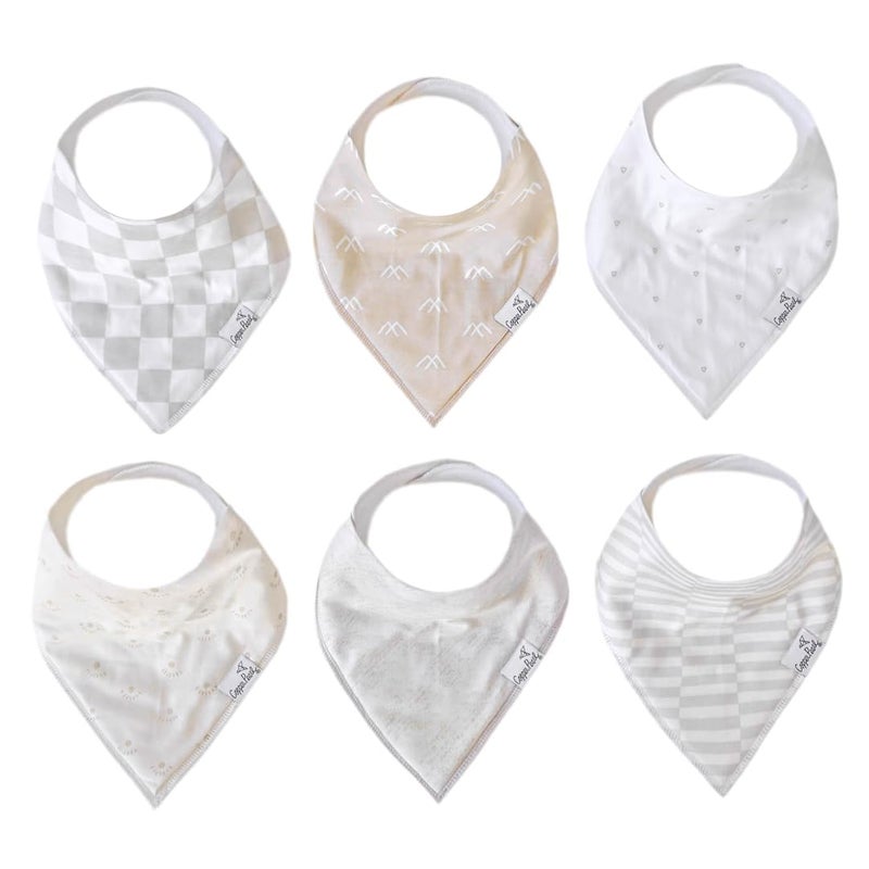 Copper Pearl 6 Pack Soft Cotton Baby Bibs for Drooling and Teething, Absorbent Drool Bibs for Baby Girl and Boy, Adjustable to Fit Newborns to Toddlers, Tons of Styles (Henry Set) - Image 1