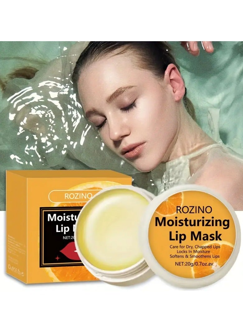 Rozino 20g ROZINO Unisex-Adult Glossy Finish Lip Mask,  All Skin Types, Orange-Infused Moisturizing Lip Care for Soft, Smooth, and Nourished Lips - Image 1