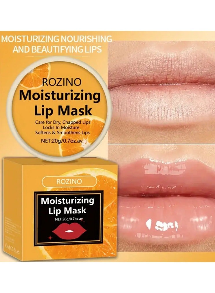 Rozino 20g ROZINO Unisex-Adult Glossy Finish Lip Mask,  All Skin Types, Orange-Infused Moisturizing Lip Care for Soft, Smooth, and Nourished Lips - Image 2