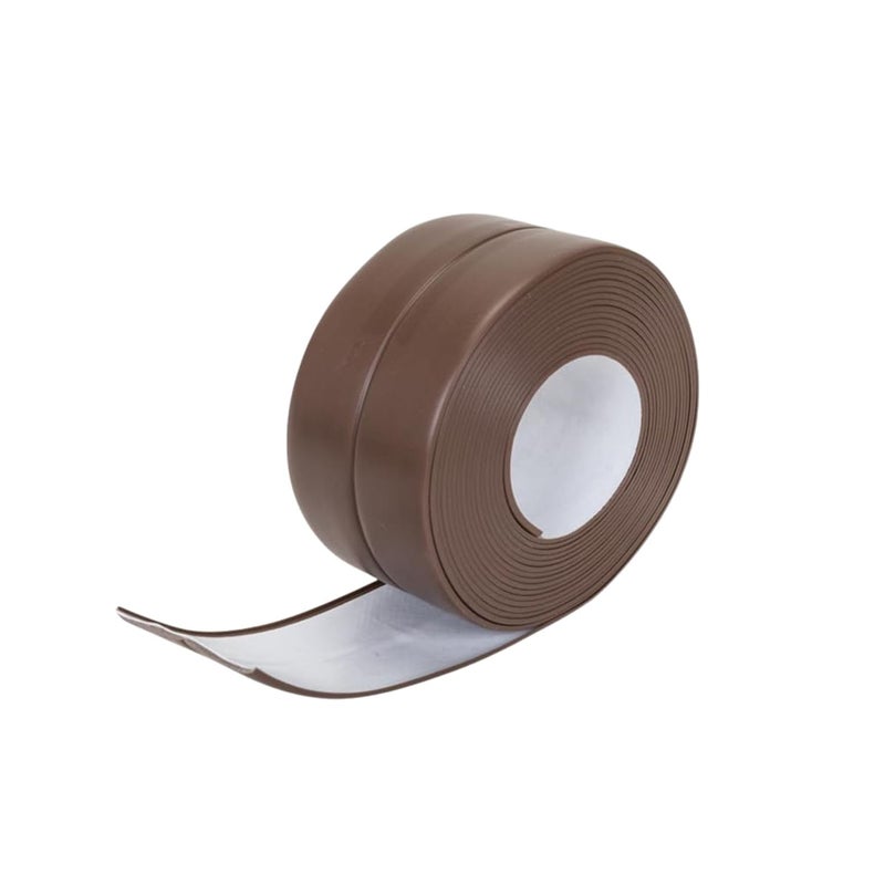 Trifecta Waterproof Seal Caulk Strip Tape Self Adhesive PVC Sealing for Kitchen Bathroom Caulking Tape for Countertop, Kitchen Sink Basin Edge Shower Toilet and Wall (Brown, Small, Pack of 1) - Image 1