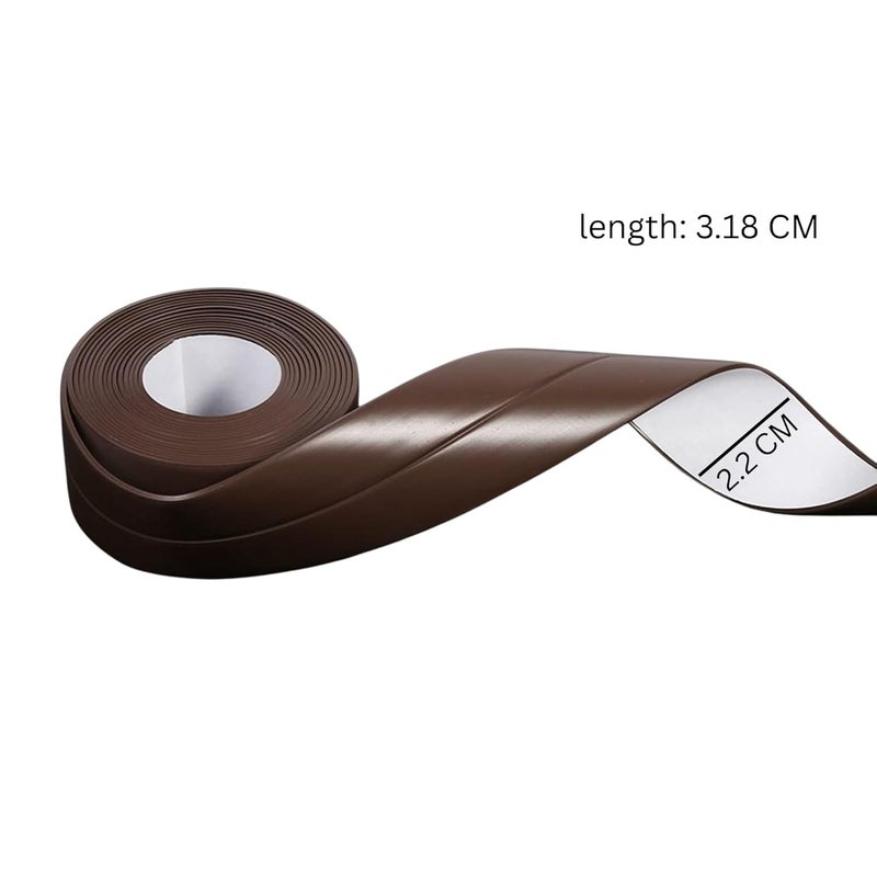 Trifecta Waterproof Seal Caulk Strip Tape Self Adhesive PVC Sealing for Kitchen Bathroom Caulking Tape for Countertop, Kitchen Sink Basin Edge Shower Toilet and Wall (Brown, Small, Pack of 1) - Image 2