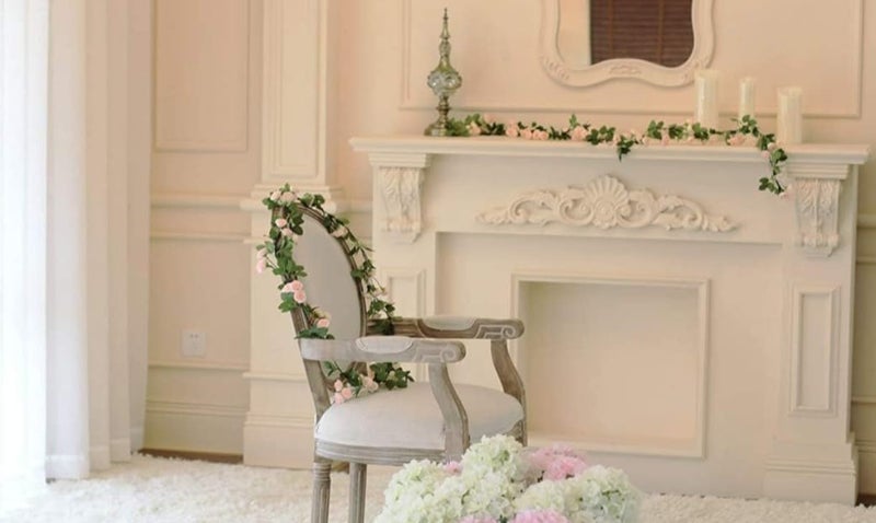 VRB Dec 1 قطعة من زهور صناعية متدلية من الزهور الاصطناعية للتزيين، غارلاند من زهور البيونيا الصغيرة (طول 6 أقدام) زهور حرير البيونيا للديwali/غانباتي/عيد الميلاد (وردي متدرج)، 10 سم - Image 5