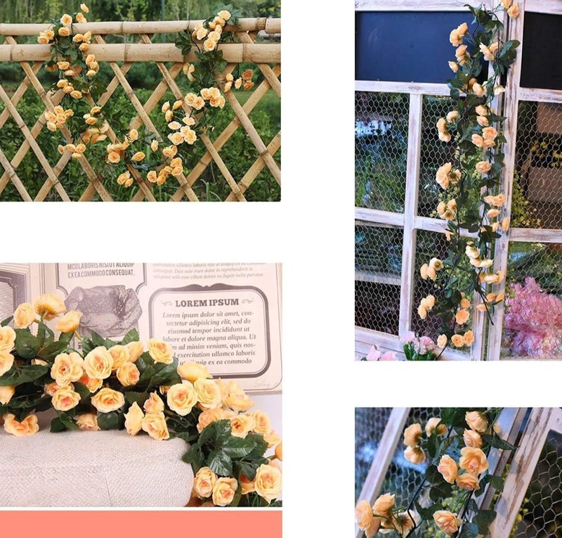 VRB Dec 1 قطعة من زهور صناعية متدلية من الزهور الاصطناعية للتزيين، غارلاند من زهور البيونيا الصغيرة (طول 6 أقدام) زهور حرير البيونيا للديwali/غانباتي/عيد الميلاد (وردي متدرج)، 10 سم - Image 4