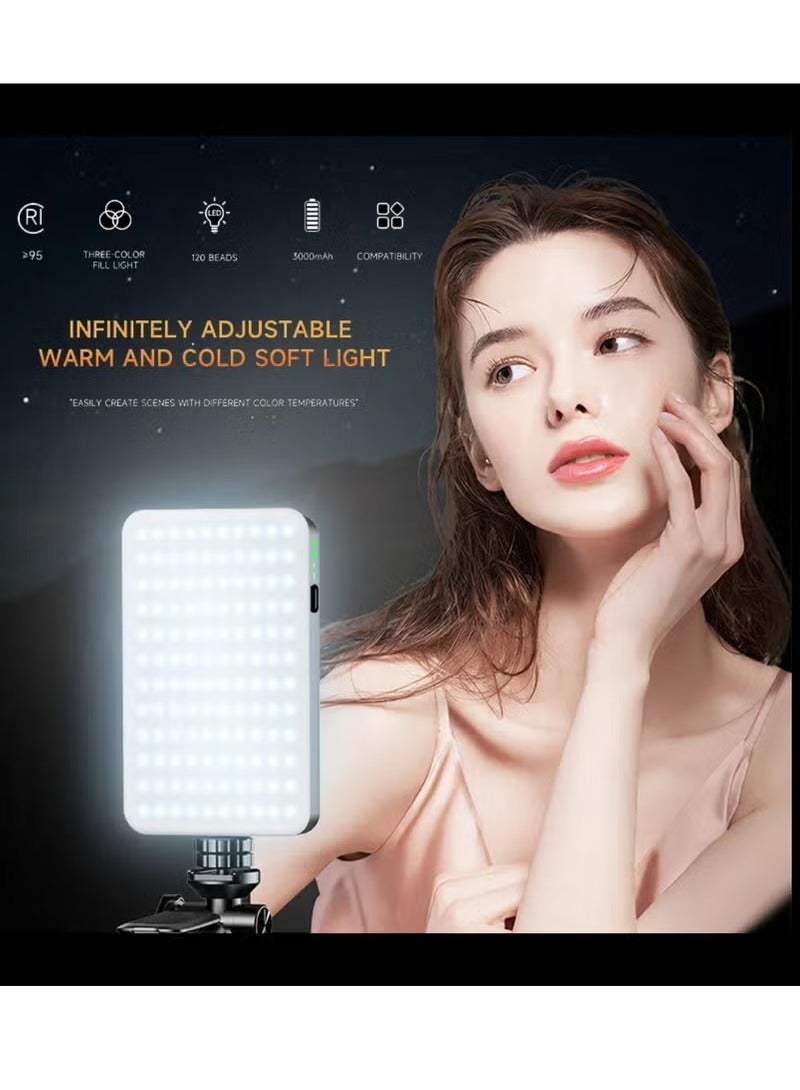 MIGOFAST D10 120 LED Video Light LED Camera Light 360° Portable Photography Lighting Type C 3000mAh Rechargeable Battery CRI 95+ 2500k 9000K On Camera Light Fill Light Continuous Working Time 90+ Minutes  - Image 2