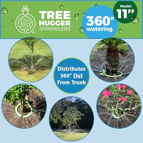 Tree Hugger Tree Watering System - 360° Outward Spray Tree Watering Ring - Sprinkler Ring for Trees & Shrubs - Reaches The Nutrition Zone for Tree Root Watering (11 Inch) - Image 2