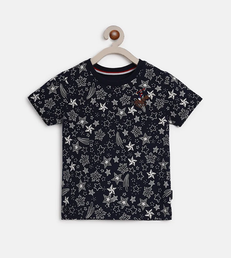 BEVERLY HILLS POLO CLUB Boys Conversational Printed Pure Cotton T-shirt