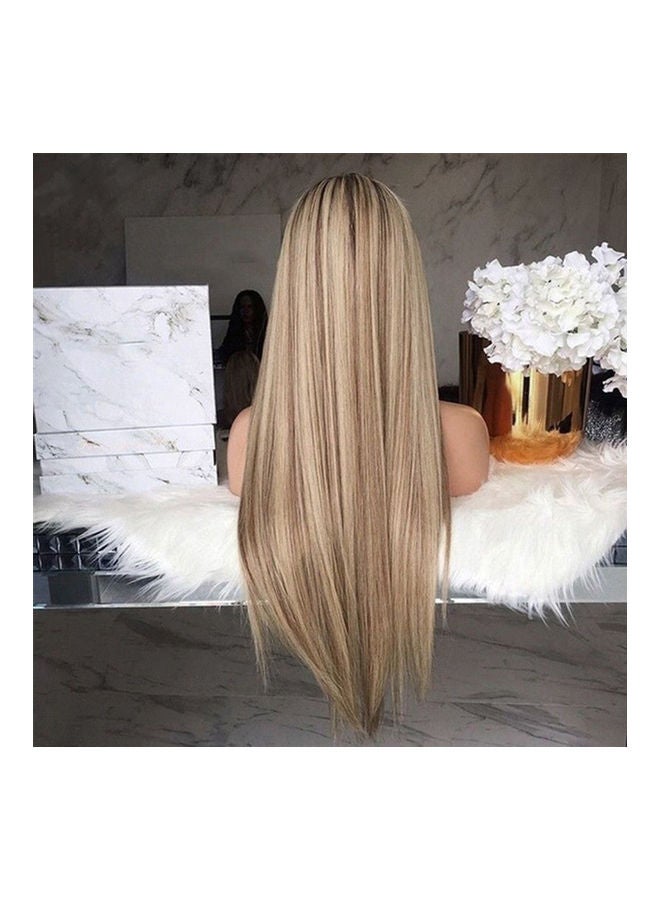 NIBEMINENT Long Straight Hair Wig Blonde 65cm - Image 4