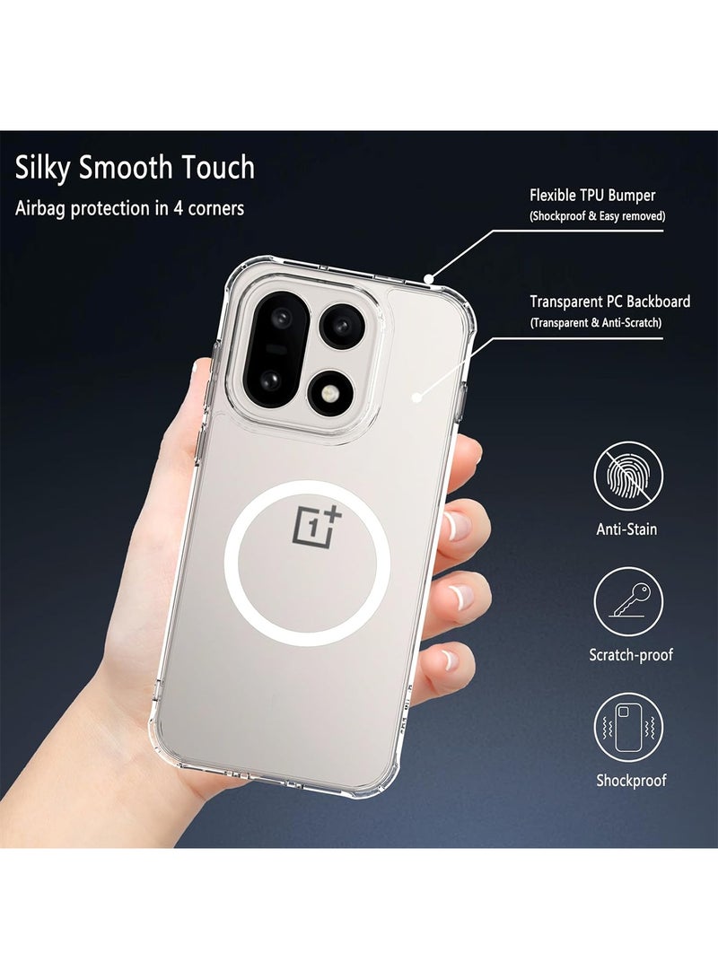 Adando For Oneplus 15 Case, Magnetic Wireless Charging Anti-Drop High Transparency Hard Cover  (Clear) - Image 5