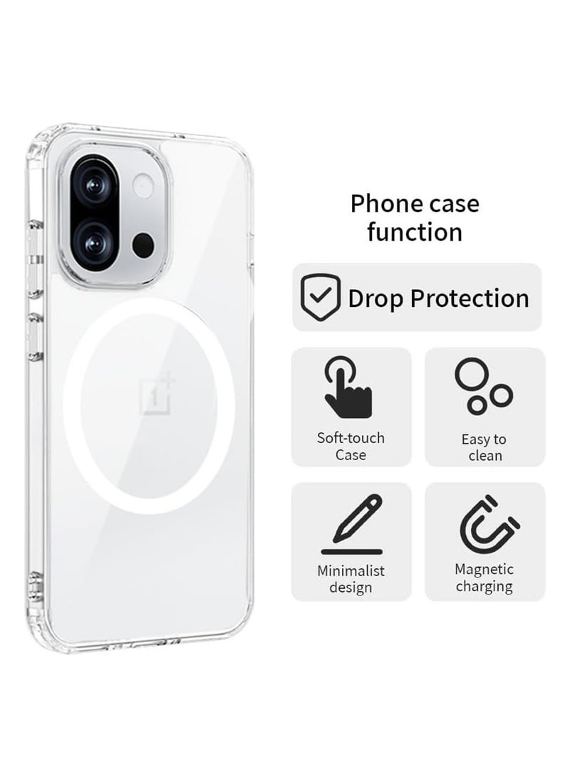 Adando For Oneplus 15 Case, Magnetic Wireless Charging Anti-Drop High Transparency Hard Cover  (Clear) - Image 2