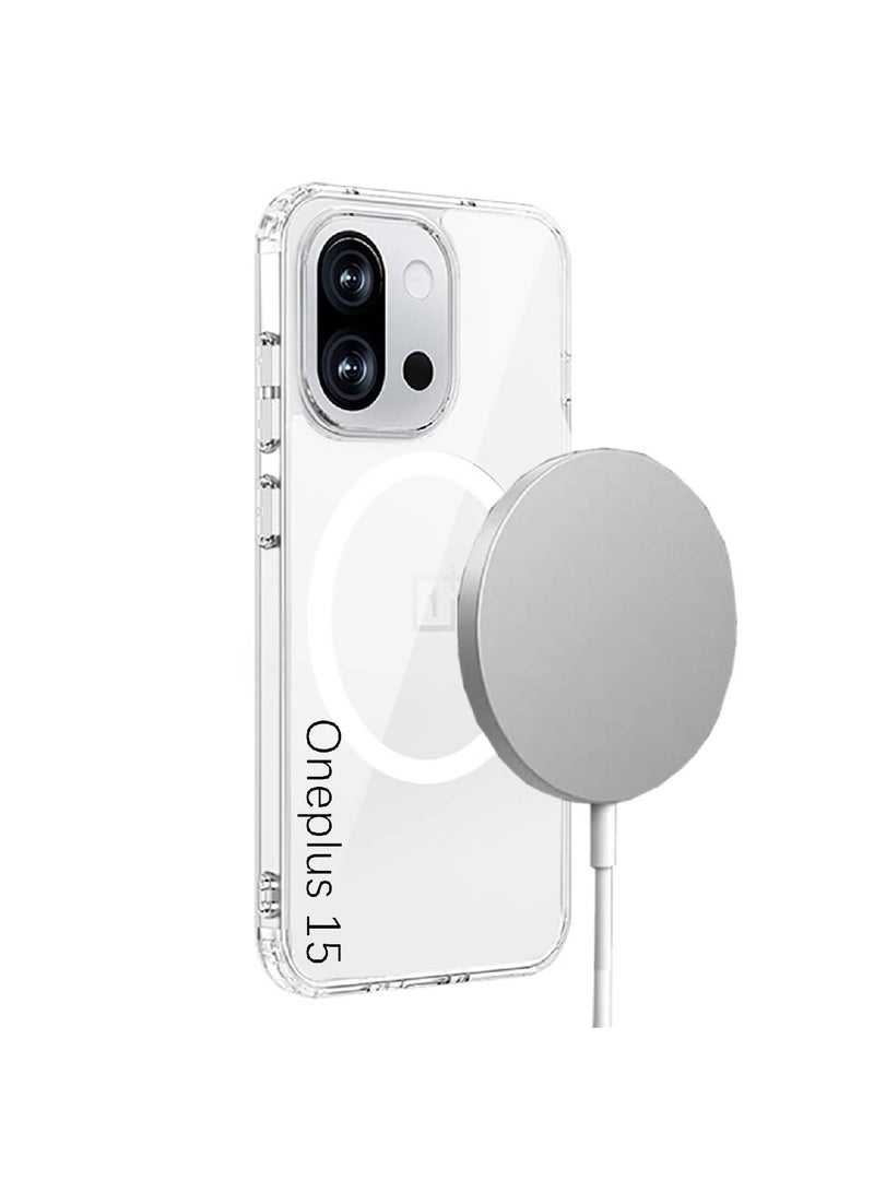 Adando For Oneplus 15 Case, Magnetic Wireless Charging Anti-Drop High Transparency Hard Cover  (Clear) - Image 1
