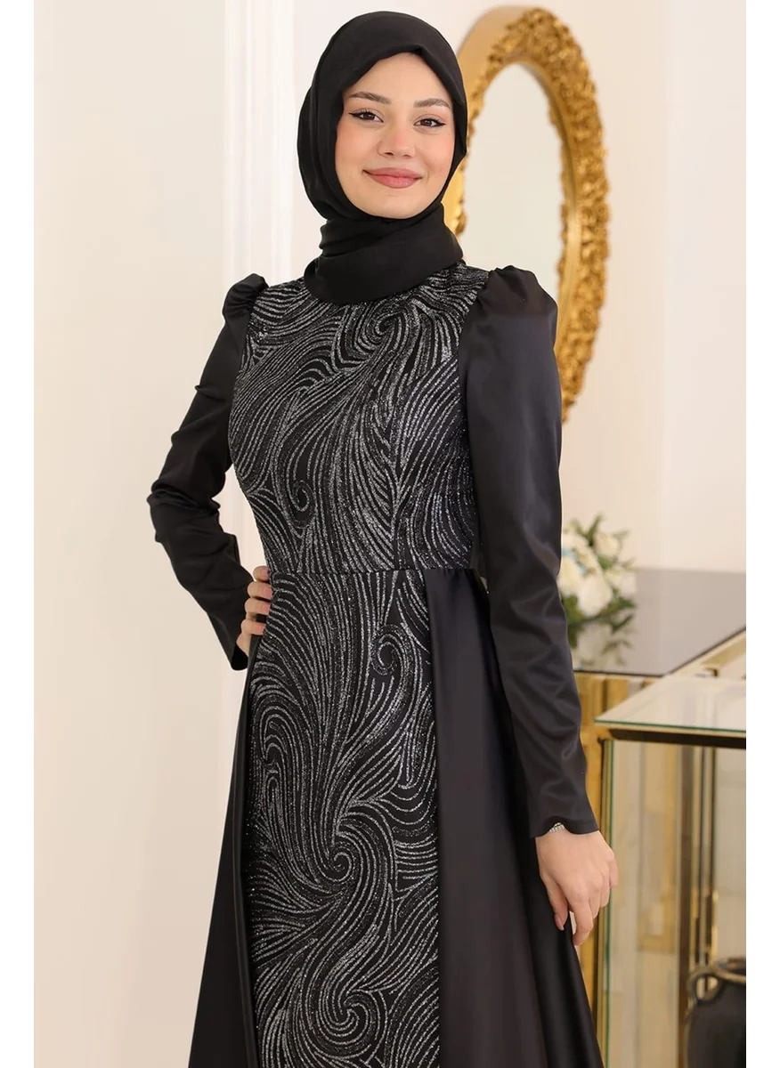 Esilanur Miray Hijab Evening Dress Black