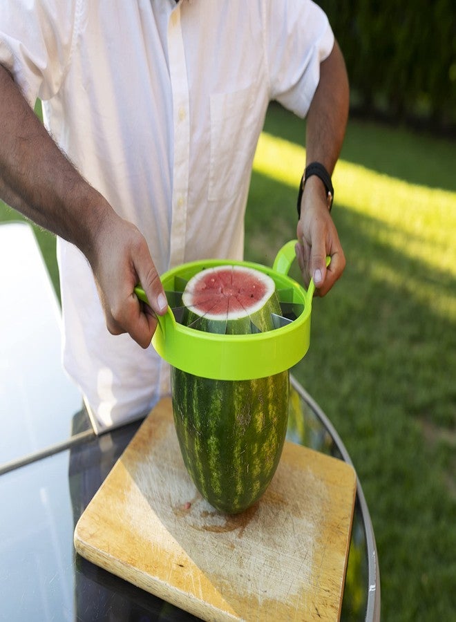 KOLORAE Extra Large Watermelon Slicer, Stainless Steel Cutter with Durable Easy Grip Handles, Round Divider to Easily Cut Fruits, Slices Melons up to 10in. - Image 5