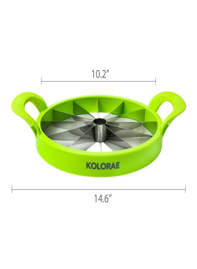 KOLORAE Extra Large Watermelon Slicer, Stainless Steel Cutter with Durable Easy Grip Handles, Round Divider to Easily Cut Fruits, Slices Melons up to 10in. - Image 2