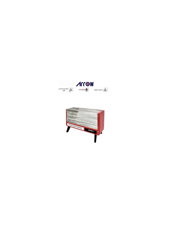 دفاية كهربائية 2400 وات ارو صغيرة 4 شمعات / أحمر Ro-cp2400h  - Image 2