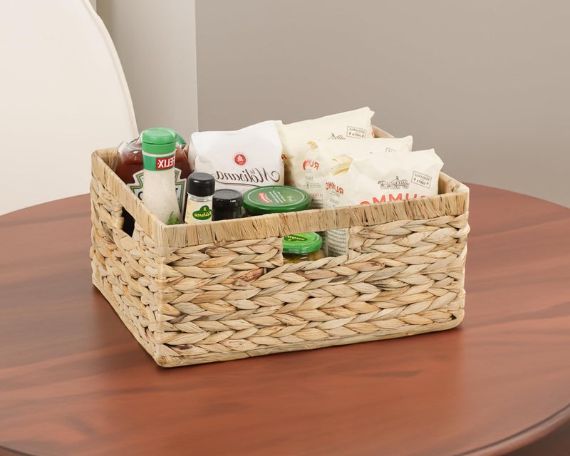 ORDELITE Jumbo Wicker Basket, Rectangular Wicker Baskets for Storage, Water Hyacinth Extra Large Storage Baskets, Shelf Basket with Built-in Handles-1 Pack - Image 5