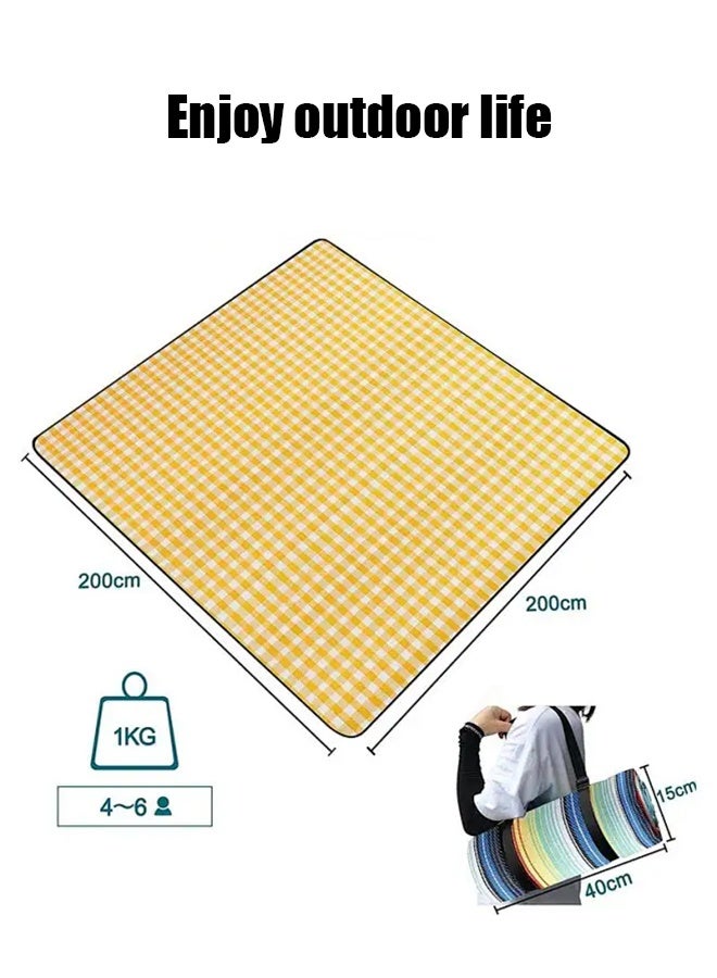 APEX 200×200cm Picnic Blanket,Beach Mat, Extra Large Waterproof Waterproof Foldable Blanket, Portable Picnic Mat, Camping Grass Picnic Blanket for 8 Adults Outdoor Picnic Mat, Camping Outdoor Activities Supplies - Image 4