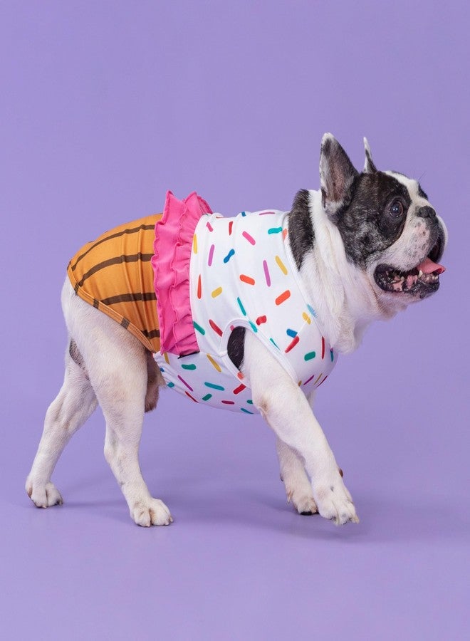 Fitwarm Halloween Dog Cupcake Costume, Funny Clothes for Small Dogs Girl, Pet Birthday Outfit, White, Pink, Brown, Medium - Image 4