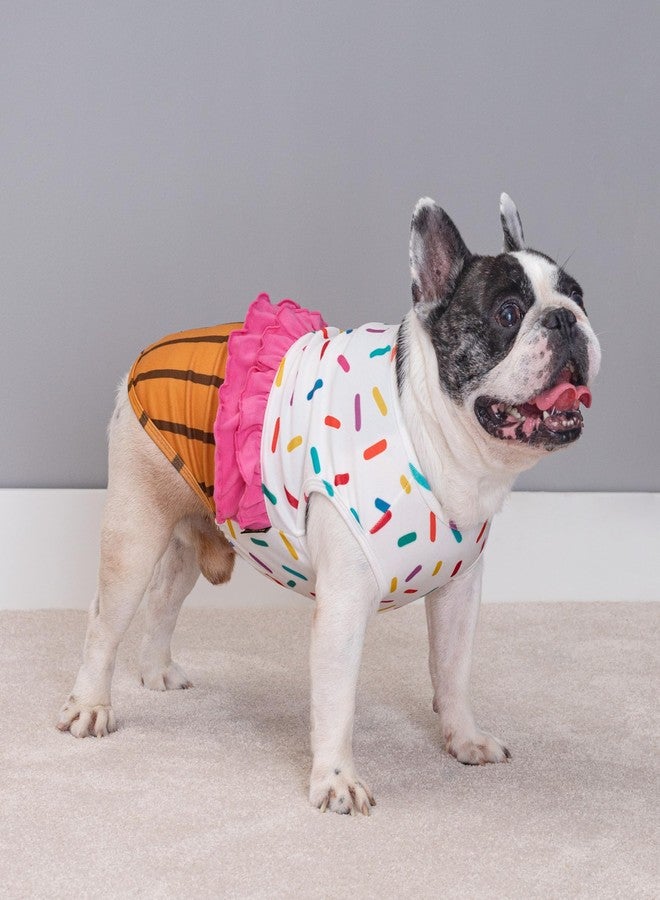 Fitwarm Halloween Dog Cupcake Costume, Funny Clothes for Small Dogs Girl, Pet Birthday Outfit, White, Pink, Brown, Medium - Image 3