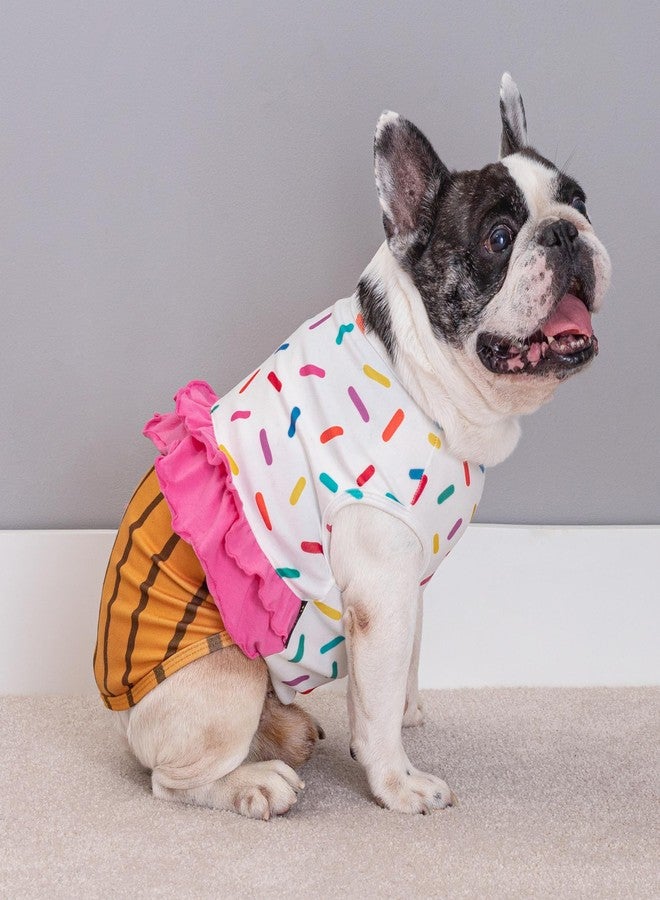 Fitwarm Halloween Dog Cupcake Costume, Funny Clothes for Small Dogs Girl, Pet Birthday Outfit, White, Pink, Brown, Medium - Image 2