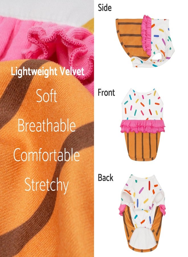 Fitwarm Halloween Dog Cupcake Costume, Funny Clothes for Small Dogs Girl, Pet Birthday Outfit, White, Pink, Brown, Medium - Image 5