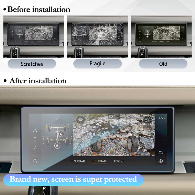 SKTU Screen Protector for 2020-2022 Land Rover Defender 90 110 10 Inch Navigation Display Tempered Glass 9H Hardness Anti Scratch & Glare HD Clear - Image 5