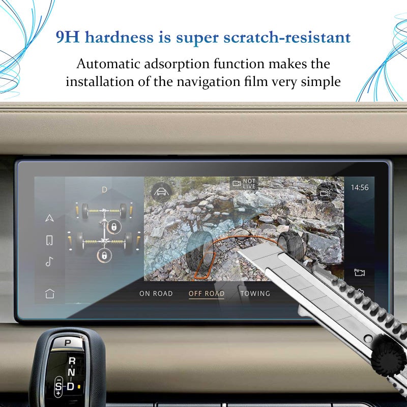 SKTU Screen Protector for 2020-2022 Land Rover Defender 90 110 10 Inch Navigation Display Tempered Glass 9H Hardness Anti Scratch & Glare HD Clear - Image 2