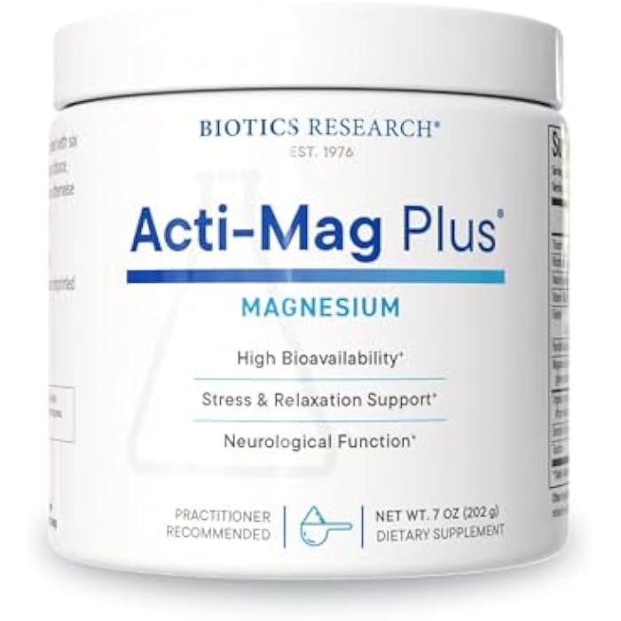 Biotics Research Acti-Mag Plus™ Highly Bioavailable Powdered 400mg Magnesium Formula, 5g / Serving, Optimizes Stress Response, Promotes Relaxation, Healthy Energy Levels, Muscular Comfort 7 Oz - Image 1