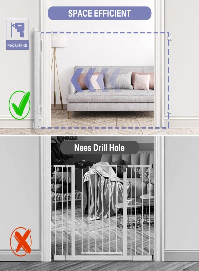 probebi Retractable Baby Gates Extra Wide, PRObebi Retractable Dog Gate for the House Extends to 72" Wide 34" Tall, Gates for Baby Indoor, Stair Gate for Outdoor, Staris, Hallways, Doorways, Deck, Porch - Image 4