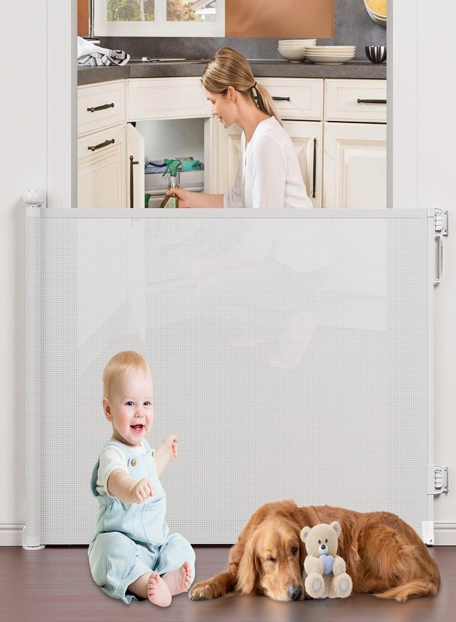 probebi Retractable Baby Gates Extra Wide, PRObebi Retractable Dog Gate for the House Extends to 72" Wide 34" Tall, Gates for Baby Indoor, Stair Gate for Outdoor, Staris, Hallways, Doorways, Deck, Porch - Image 1