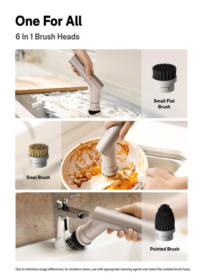 HOTO فرشاة تنظيف كهربائية لاسلكية HOTO، فرشاة تنظيف صحون مقاومة للماء IPX7، فرشاة تنظيف الحمام، قوة قصوى 22 رطل-بوصة، جهاز تنظيف قوي مع 9 رؤوس فرشاة للمطبخ، الحوض، الحمام، الدش، البلاط - Image 2