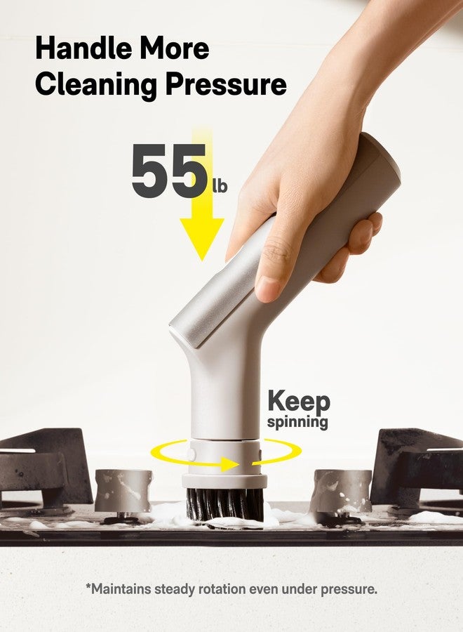 HOTO فرشاة تنظيف كهربائية لاسلكية HOTO، فرشاة تنظيف صحون مقاومة للماء IPX7، فرشاة تنظيف الحمام، قوة قصوى 22 رطل-بوصة، جهاز تنظيف قوي مع 9 رؤوس فرشاة للمطبخ، الحوض، الحمام، الدش، البلاط - Image 4