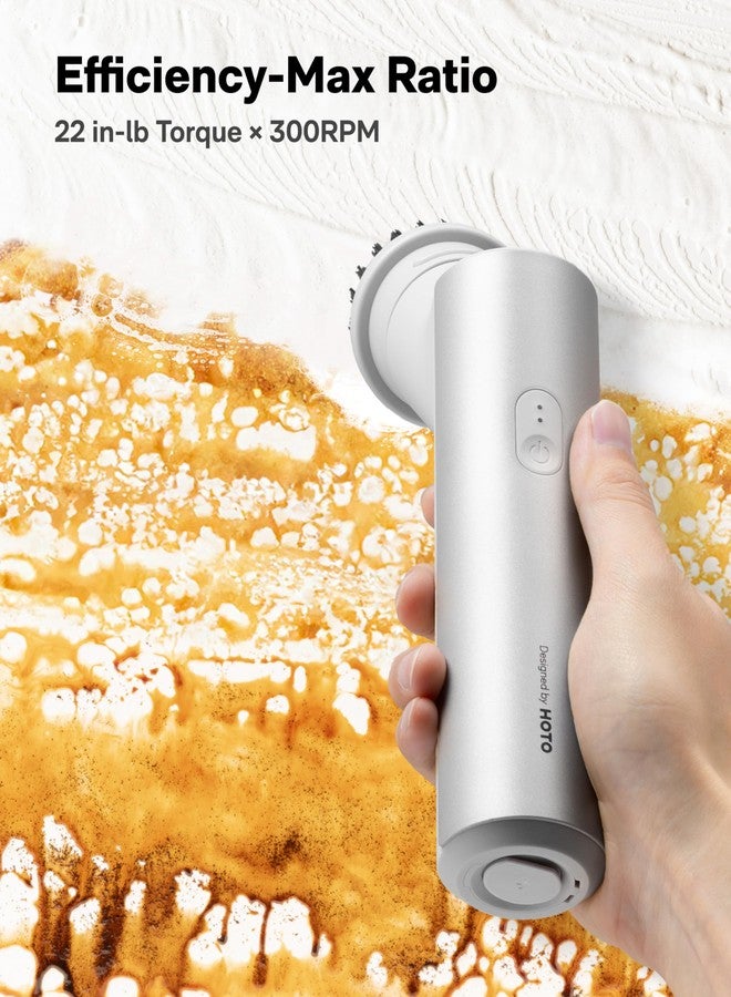 HOTO فرشاة تنظيف كهربائية لاسلكية HOTO، فرشاة تنظيف صحون مقاومة للماء IPX7، فرشاة تنظيف الحمام، قوة قصوى 22 رطل-بوصة، جهاز تنظيف قوي مع 9 رؤوس فرشاة للمطبخ، الحوض، الحمام، الدش، البلاط - Image 5