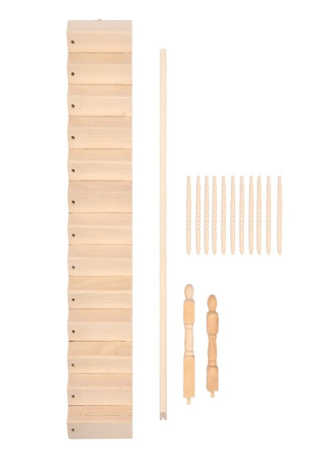 Topyond 1:12 Scale Dollhouse Stairs, Birch Wood Miniature Staircase with Glossy Rounded Corners, Pre-Assembled DIY Staircase for Crafts and Miniature Displays (Right Armrest) - Image 5