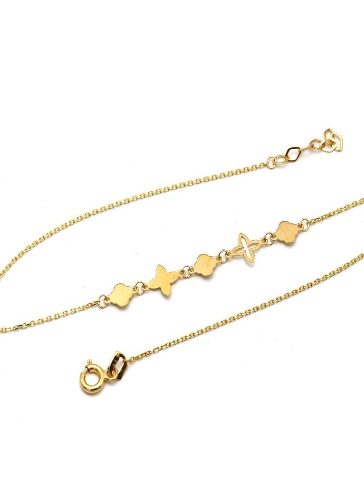 Gold Zone Real Gold Flower Anklet 0132 A1039  - Image 3