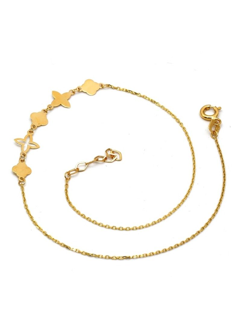 Gold Zone Real Gold Flower Anklet 0132 A1039  - Image 1